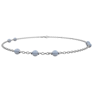 Nordahl Jewellery - SWEETS52 armbånd i sølv m. 7 blå kalcedon 829 009